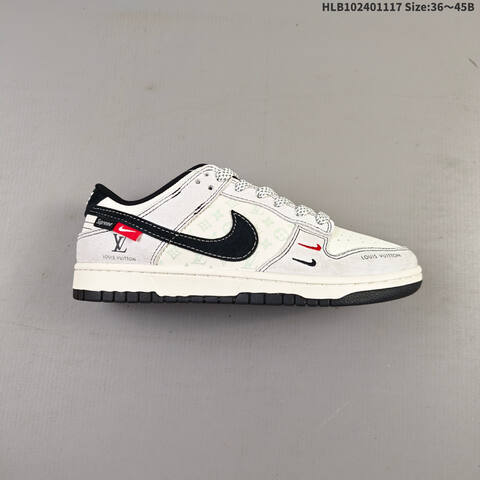 Jordan Air Jordan 1 Low White Grey Black With Green Accents EU 36-45 Casual - Unisex (BS-63572)