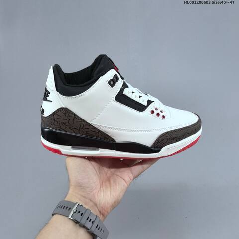 Jordan Air Jordan 3 White Black Cement Grey Red EU 40-47 Basketball - Men's (BS-65817)