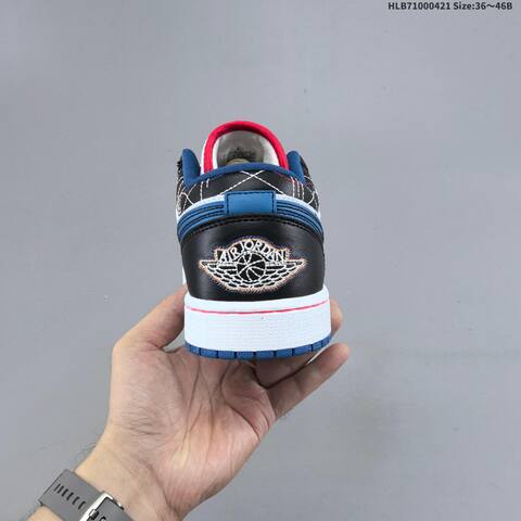 Jordan Air Jordan 1 Low Black White Blue Red EU 36-46 Basketball - Unisex (BS-66108)