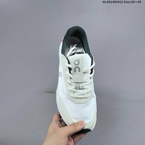 On Running THE ROGER Wildcard White Cream Dark Green EU 36-45 Running Shoe Running Sneakers - Unisex (BS-69617)