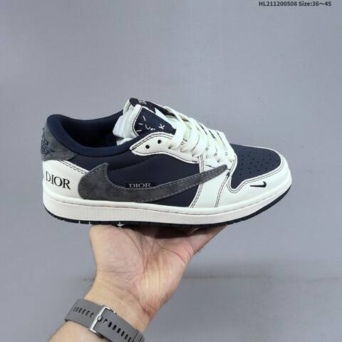 Jordan Air Jordan 1 Low x Travis Scott Navy White Grey EU 36-45 Casual - Unisex (BS-66014)