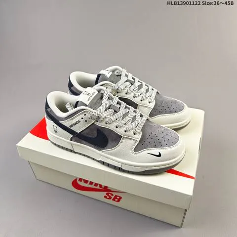 Nike SB Dunk Low White Black Grey Navy EU 36-45 Skate Shoe - Unisex BS-63296