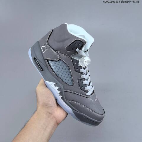 Jordan Air Jordan 5 Retro Wolf Grey White 36 47 5B Basketball - Unisex (BS-66981)