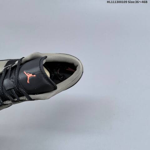 Jordan Air Jordan 1 Low OG Black And Grey With Pink Logo 36 46 Casual - Unisex BS-67033