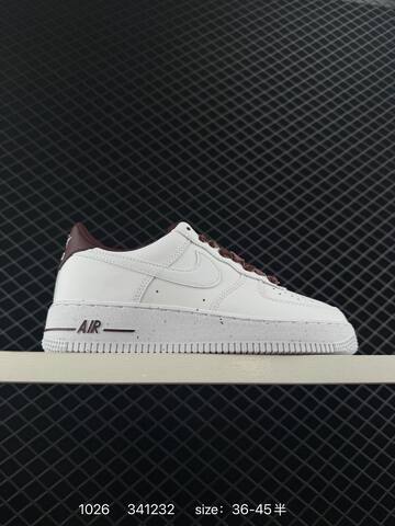 Nike Air Force 1 07 White Burgundy 36-45 5 Casual - Unisex (BS-74549)