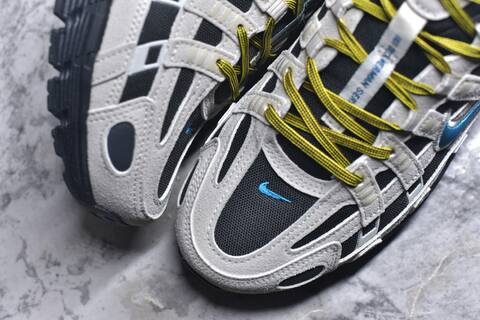 Nike P-6000 Light Grey Black Blue Yellow Running Shoe BS-59668