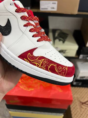 Jordan Air Jordan 1 Low DF61 9002 White Red Black Yellow EUR 40 Sneaker - Men s BS-87227