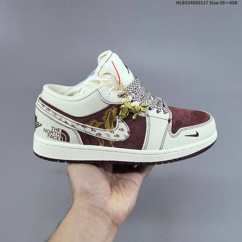 Nike Air Jordan 1 Low Black White Burgundy EU 36-45 Lifestyle - Unisex (BS-66940)