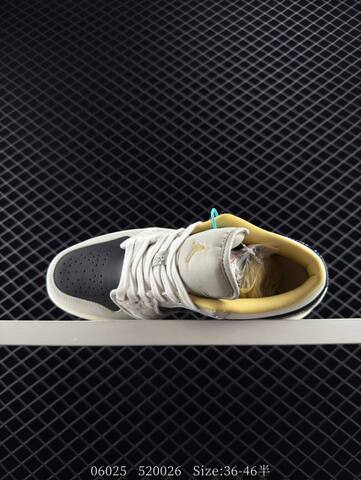 Jordan Air Jordan 1 Low SE Light Grey Black White Yellow EU 36-46 Sneaker - Unisex (BS-81150)