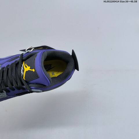 Jordan Air Jordan 4 Retro OG Purple Black Grey Yellow 36 48 5 Basketball - Unisex (BS-66200)