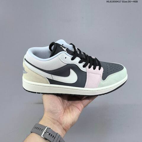 Jordan Air Jordan 1 Low IB7109-004 Grey White Black Pink EU 36-41 Basketball - Unisex (BS-66149)