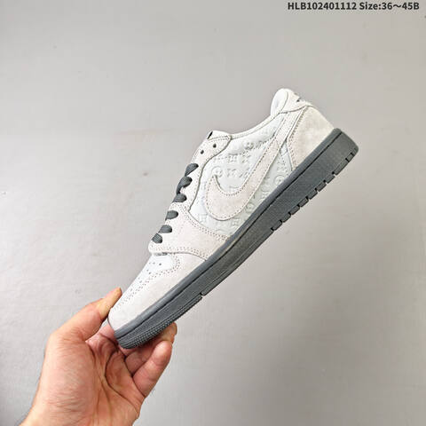 Jordan Air Jordan 1 Low x Travis Scott Light Grey White EU 36-45 Casual - Unisex (BS-63847)