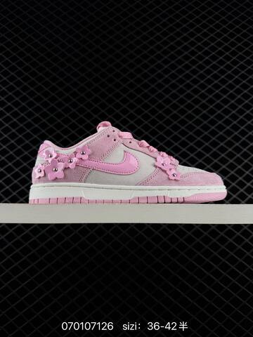 Nike SB Dunk Low Pink Flowers IV4726 Black Light Grey White EU 36-42 Skate - Unisex (BS-70316)