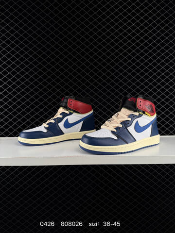 Jordan Air Jordan 1 High Navy Blue White Red Cream Yellow Black EU 36-45 Lifestyle - Unisex (BS-71864)