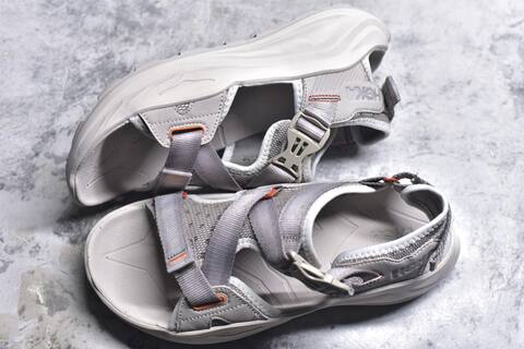 HOKA ONE ONE 1162590 PPC Light Grey Off White Orange Sandal Casual Sneakers BS-59643