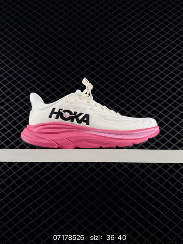 HOKA ONE ONE Clifton 10 Off White Bright Pink Black EU 36-40 Running Shoe Running Sneakers Unisex BS-86153