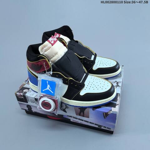 Jordan Air Jordan 1 Retro High OG Black White Blue Maroon 36 47 5 Casual - Unisex (BS-67022)