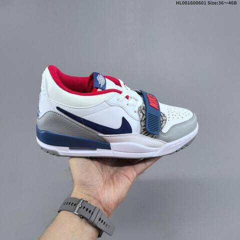 Jordan Legacy 312 Low White Grey Navy Red 36 46B Lifestyle - Women's (BS-65825)