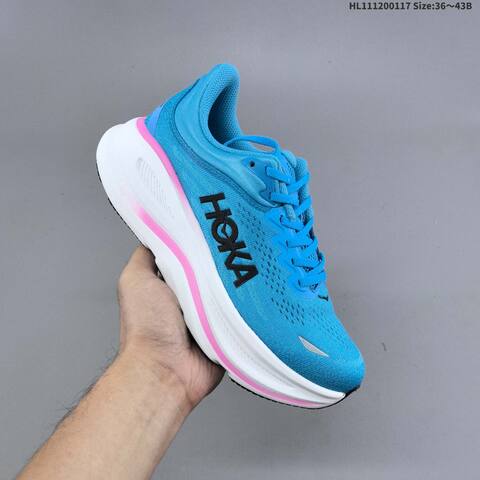 HOKA Bondi 9 Blue White Pink Black EU 36-43 Running Shoe Running Sneakers - Unisex (BS-69401)