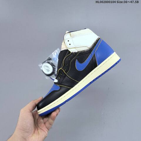 Air Jordan Air Jordan 1 Retro High OG Black Royal Blue Cream 36 47 5 Basketball - Unisex (BS-67118)