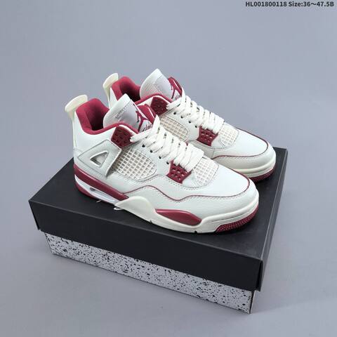 Jordan Air Jordan 4 Retro White Sierra Red EU 36-47 5 Basketball - Unisex (BS-66934)