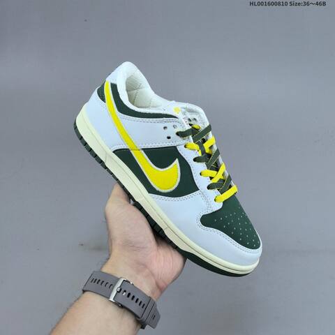 Nike SB Dunk Low White Dark Green Yellow Sail EU 36-46 Skate Shoe - Unisex BS-59887