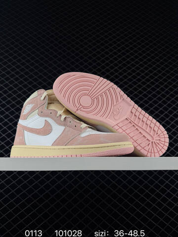 Jordan Air Jordan 1 High OG White Pink Cream EU 36-48 5 Basketball Shoe - Unisex (BS-79838)