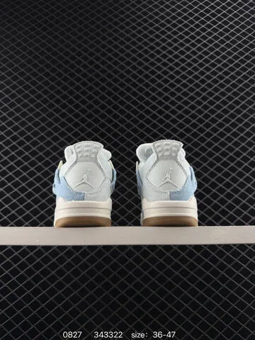 Jordan Air Jordan 4 Retro Denim Worn Blue Light Blue White Cream Gold Gum Brown EU 36-47 Basketball Shoe - Unisex BS-80822