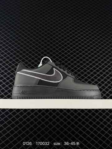 Nike Air Force 1 Black Charcoal Gray 36-45 Casual - Unisex (BS-72941)