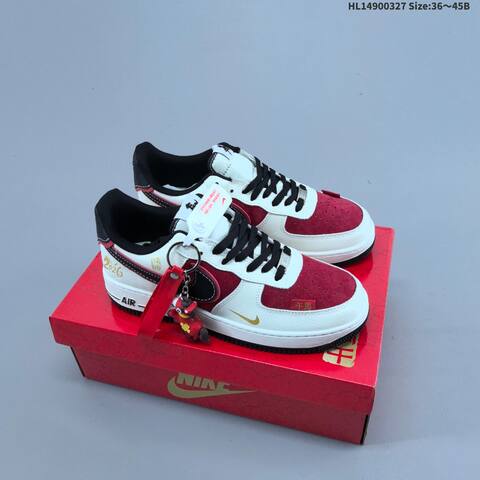 Nike Air Force 1 07 LV8 White Red Black Gold EU 36-45 Sneaker - Unisex BS-61087