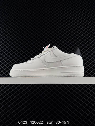 Nike Air Force 1 Low Sail White With Black Heel Accents Transparent Outsole NBA Themed Details EU 36-45 Half Sizes Available Lifestyle - Unisex (BS-71912)