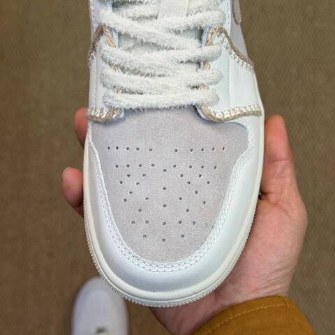 Jordan Air Jordan 1 Low SE HV4268-120 White Light Grey Beige Sail US 10 UK 7 5 EUR 42 Sneaker - Men's (BS-87230)