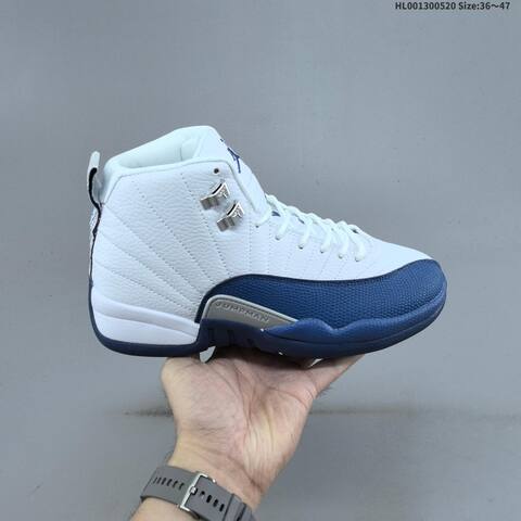 Jordan Air Jordan 12 Retro White French Blue Navy 36 47 Basketball - Unisex (BS-65914)