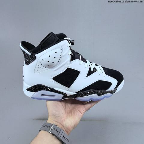Jordan Air Jordan 6 Retro Black White With Speckled Oreo Accents 40 48 5 Basketball - Men's (BS-65954)