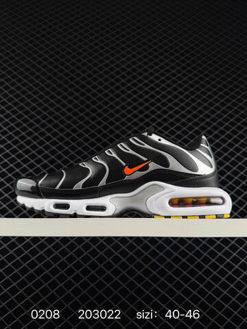 Nike Air Max Plus Black White With Orange Accents 40-46 Lifestyle - Men's (BS-72795)