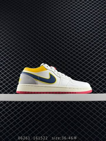 Jordan Air Jordan 1 Low Premium White Yellow Grey Red Black EU 36-46 Sneaker - Unisex (BS-81143)