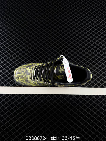 Nike Air Force 1 07 Black Lime Green Metallic Silver EU 36-45 Lifestyle - Unisex (BS-69877)