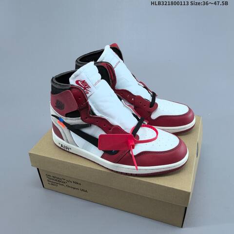 Nike Air Jordan 1 Retro High OG x Off-White White Red Black EU 36-47 5 Basketball - Unisex (BS-66987)