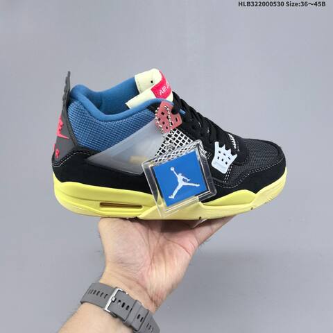 Jordan Air Jordan 4 Black Blue Yellow Pink White EU 36-45 Basketball - Unisex (BS-65848)
