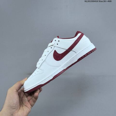 Nike Dunk Low White Burgundy EU 36-46 Skate Shoe - Unisex (BS-60699)