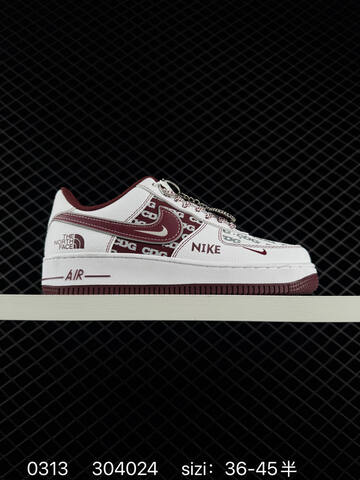 Nike Air Force 1 07 White Burgundy EU 36-45 Lifestyle - Unisex (BS-72664)