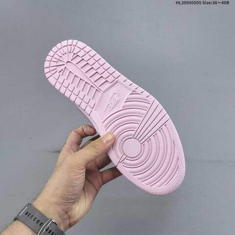 Nike Air Jordan 1 Low Pink And White 36 40B Casual - Women's (BS-66029)