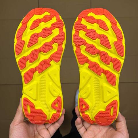HOKA Clifton 9 White Yellow Orange Blue Running Shoe Running Sneakers (BS-86861)