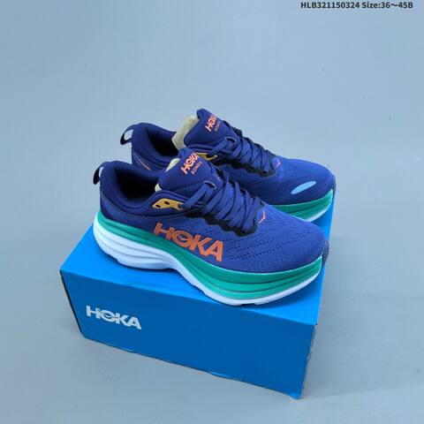 HOKA Bondi 8 Light Grey Pale Yellow Neon Yellow EU 36-45 Running Shoe Running Sneakers - Unisex (BS-69375)