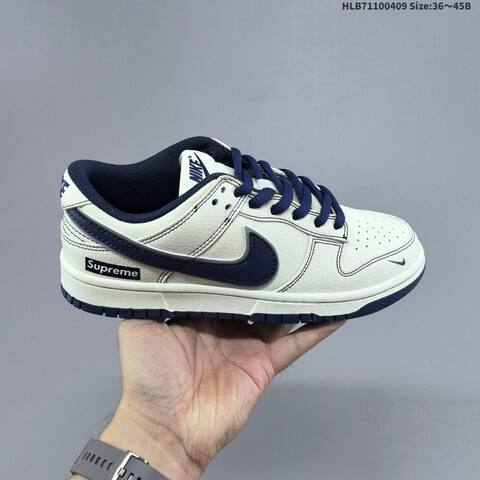 Nike SB Dunk Low Supreme Off White Black Navy EU 36-45 Skate Shoe - Unisex BS-60862