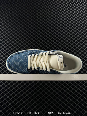 Jordan Air Jordan 1 Low Travis Scott Louis Vuitton DIY Blue White Cream Navy EU 36-46 Sneaker - Unisex (BS-80644)