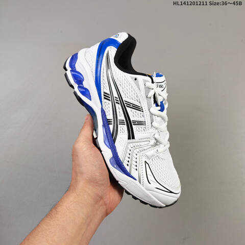 ASICS Gel Kayano 14 White Silver Blue Black EU 36-45 Running Shoe Running Sneakers - Unisex (BS-69168)