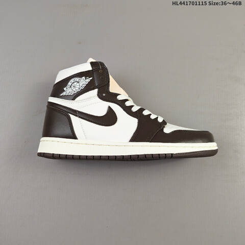 Jordan Air Jordan 1 Retro High OG Black White Cream With Peach Accents 36 46B Lifestyle - Women's (BS-63706)