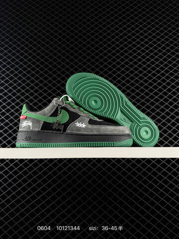 Nike Air Force 1 Low Black Grey Green White EU 36-45 Skate - Unisex (BS-70987)