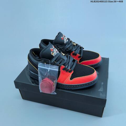 Jordan Air Jordan 1 Low Black Red Gold EU 36-46 Casual - Unisex (BS-66965)